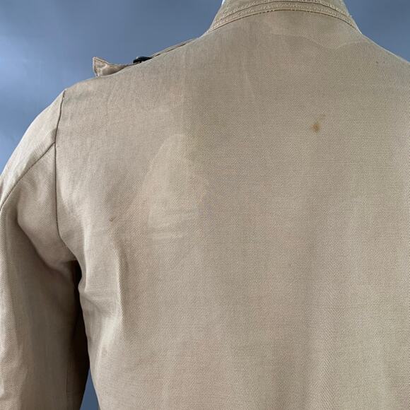 BOTTEGA VENETA Size 40 Khaki Linen Cotton Twill Buckles Zip Up Bondage Jacket - Picture 4 of 11